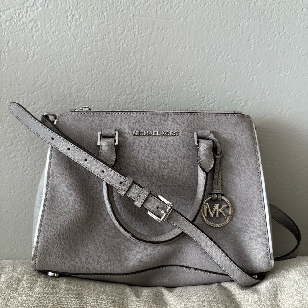 Michael Kors Gray Satchel with Silver Hardware